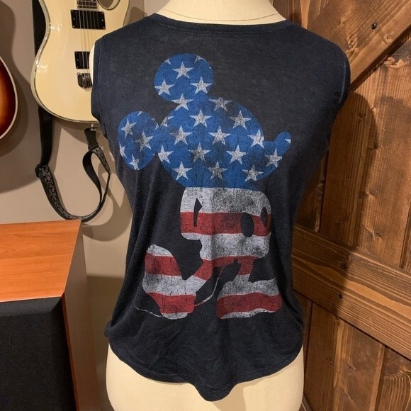 Disney American Flag Mickey Mouse sleeveless tank top size small red/white/blue - Picture 1 of 5